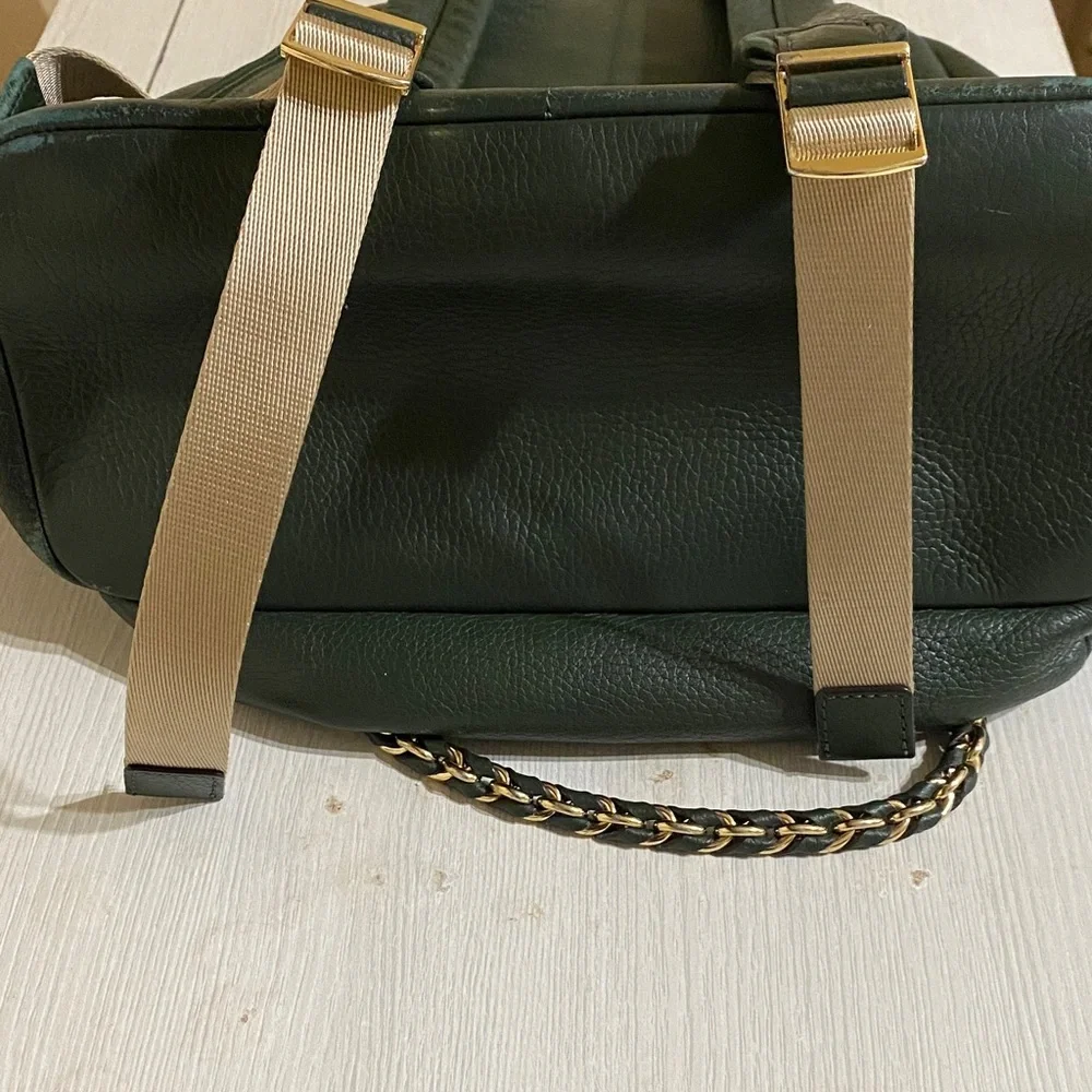Michael Kors Slater Large Pebbled Leather Backpack Moss 30T0G04B7L